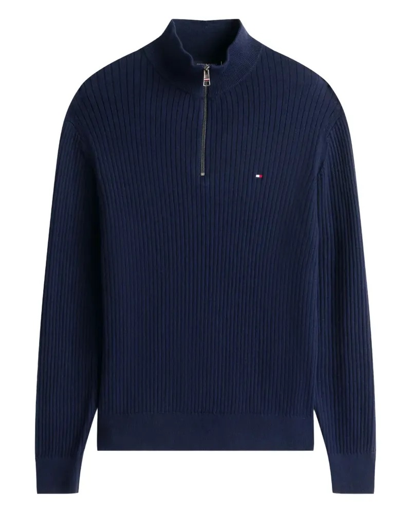 Tommy Hilfiger quarter-zip ribbed knitwear - Blau Blau