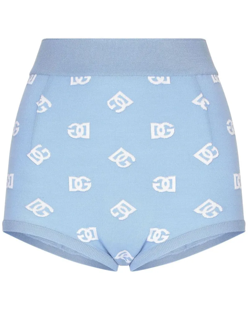 Dolce & Gabbana Mini Shorts mit Logo-Stickerei - Blau Blau