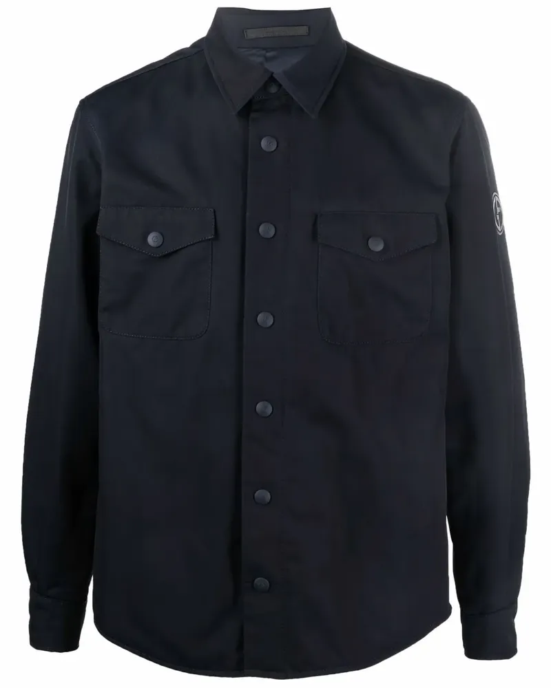 Giorgio Armani Klassische Hemdjacke - Blau Blau