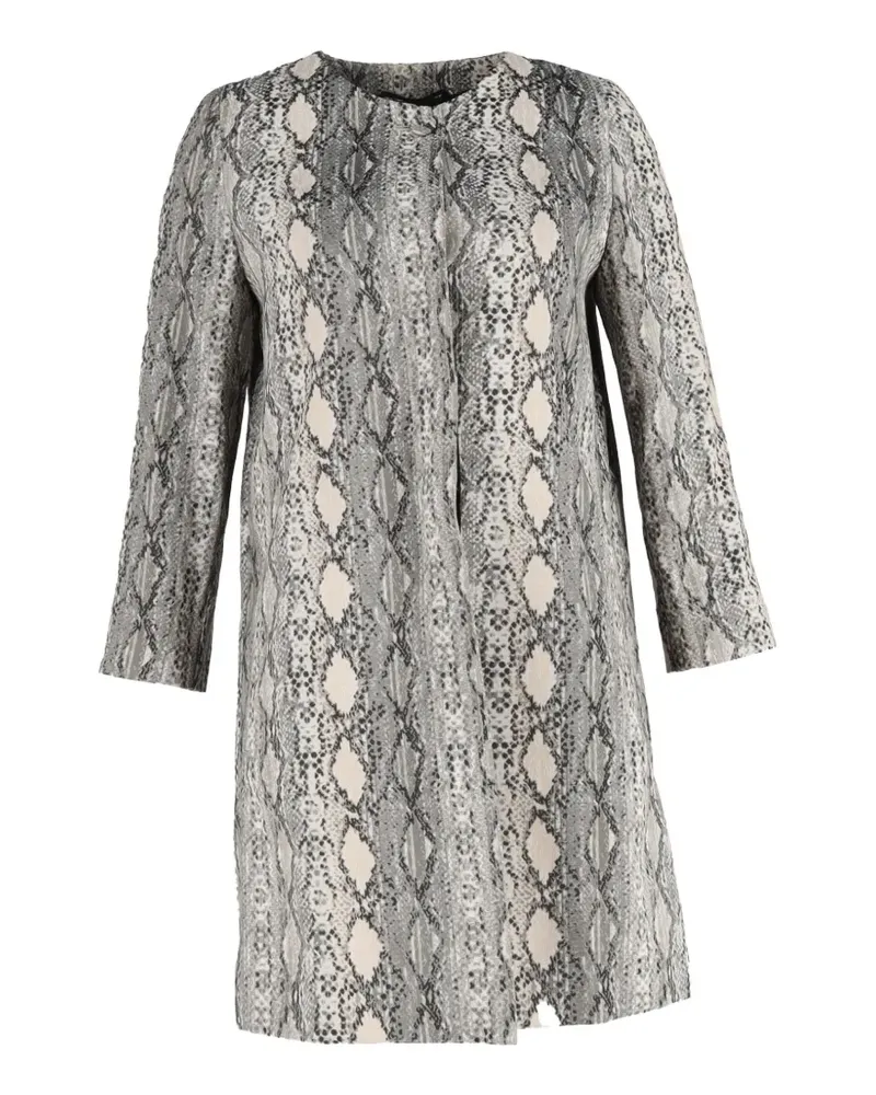 Max Mara Panetto snake-print coat - Grau Grau