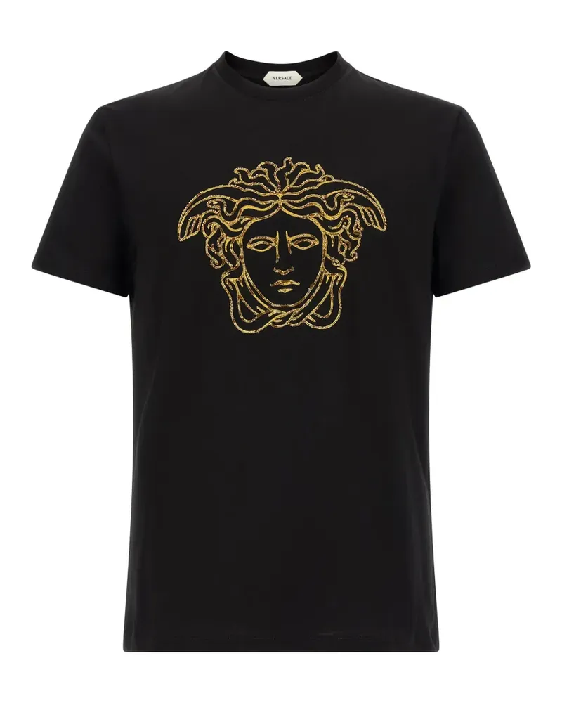 Versace Medusa-embroidered T-shirt - Schwarz Schwarz
