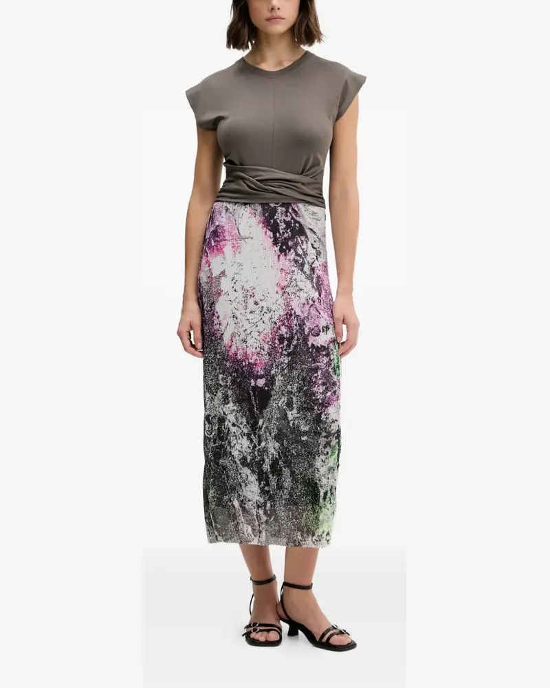 Desigual floral print midi dress - Grau Grau
