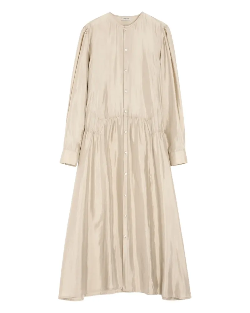 Christophe Lemaire Geknöpftes Maxikleid mit Raffungen - Nude Nude