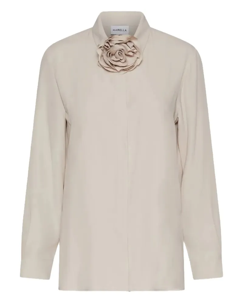 MARELLA Cabiria floral-appliqué shirt - Nude Nude