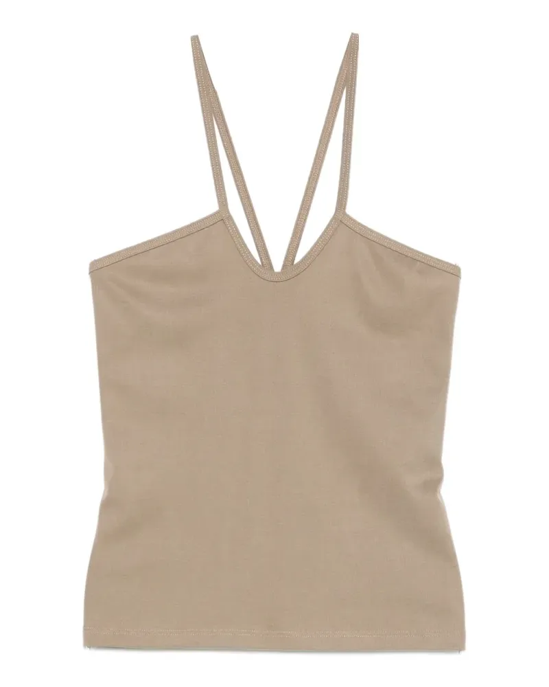 IMPERIAL halterneck ribbed top - Nude Nude