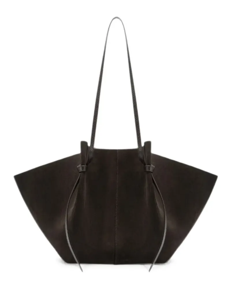 YUZEFI large Mochi suede shoulder bag - Braun Braun
