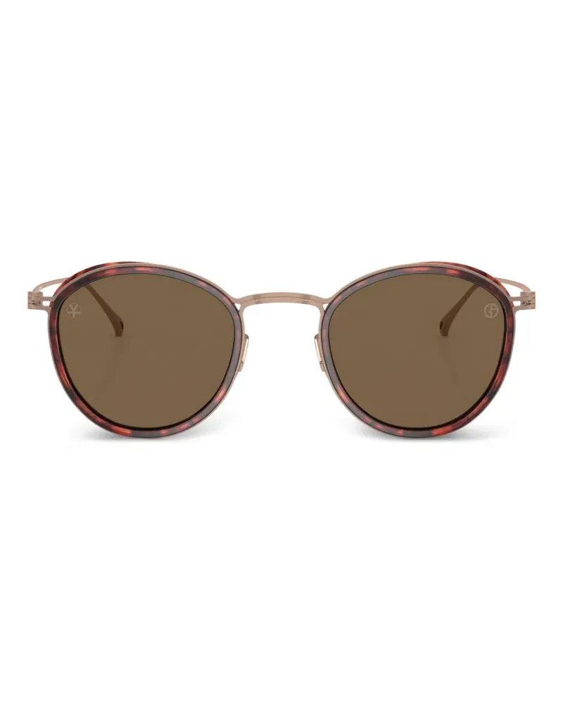 Giorgio Armani Sonnenbrille mit rundem Gestell - Braun Braun