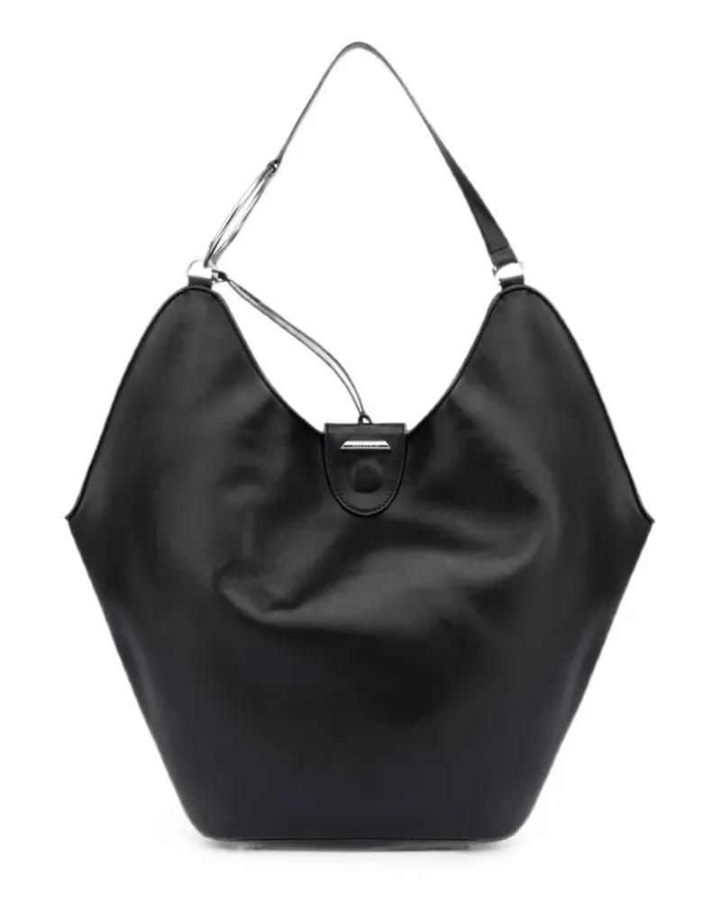 Dondup large Erotica ring-detail leather shoulder bag - Schwarz Schwarz