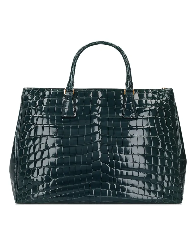 Prada Galleria Tote Bag mit Kroko-Effekt - Blau Blau