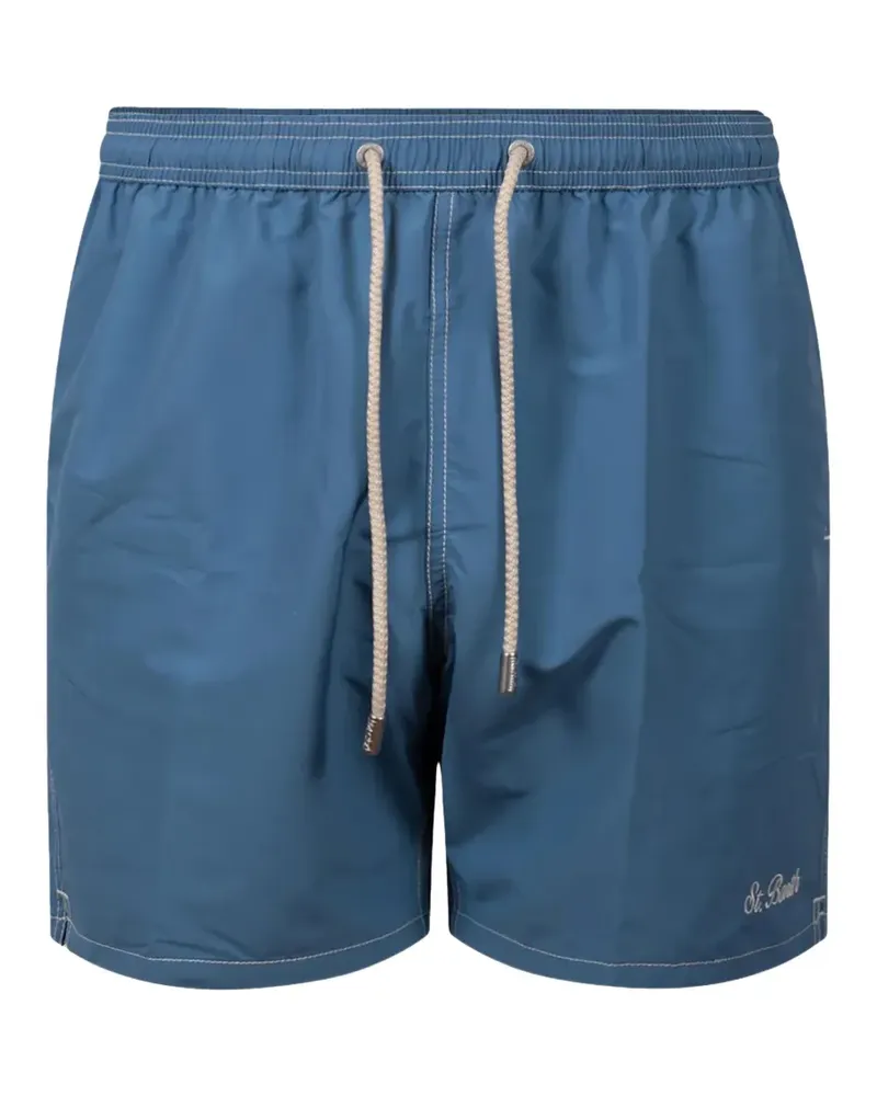 MC2 Saint Barth logo-patch contrast-stitch swim shorts - Blau Blau