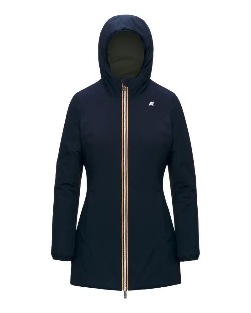 K-Way logo-patch hooded coat - Blau Blau