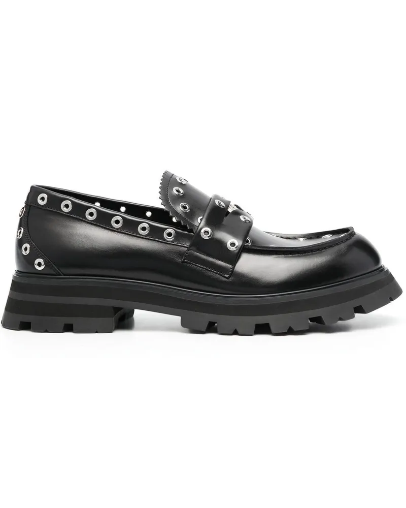 Alexander McQueen Loafer mit Ösendetail - Schwarz Schwarz