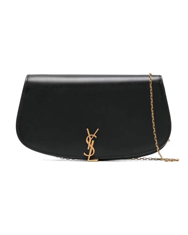 Saint Laurent Demilune Portemonnaie mit Kette - Schwarz Schwarz