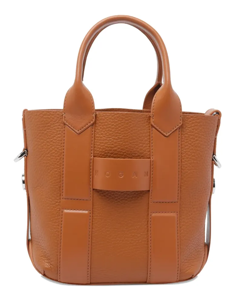 Hogan Script leather tote bag - Braun Braun