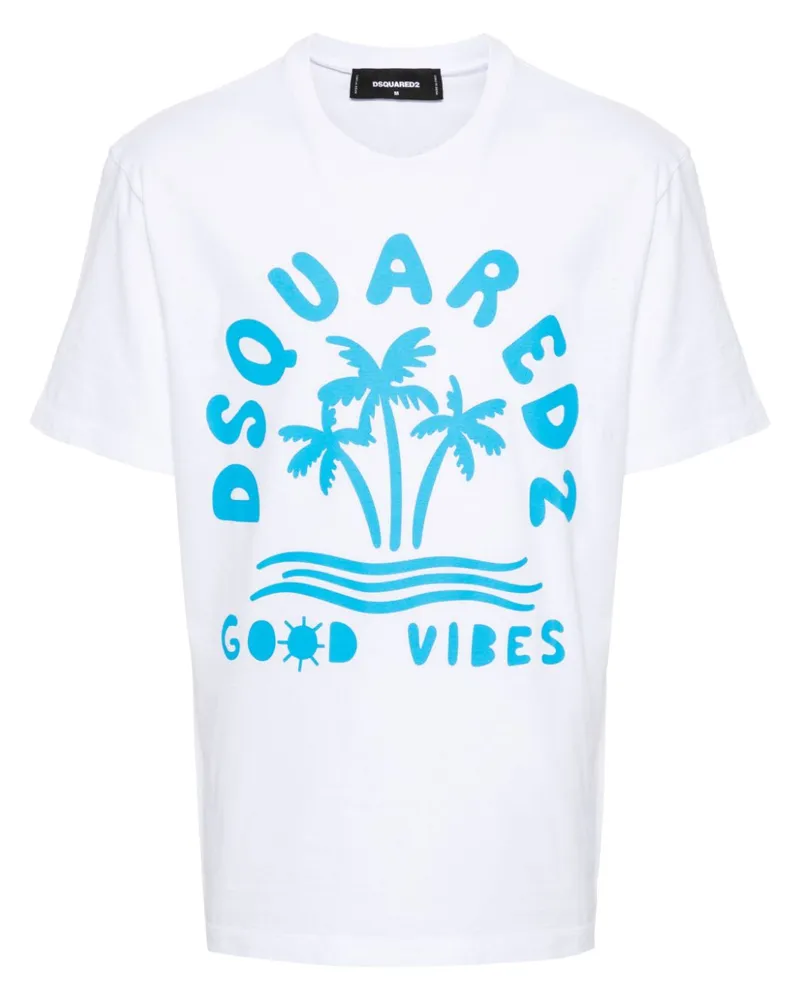 Dsquared2 T-Shirt mit Logo-Print - Weiß Weiß
