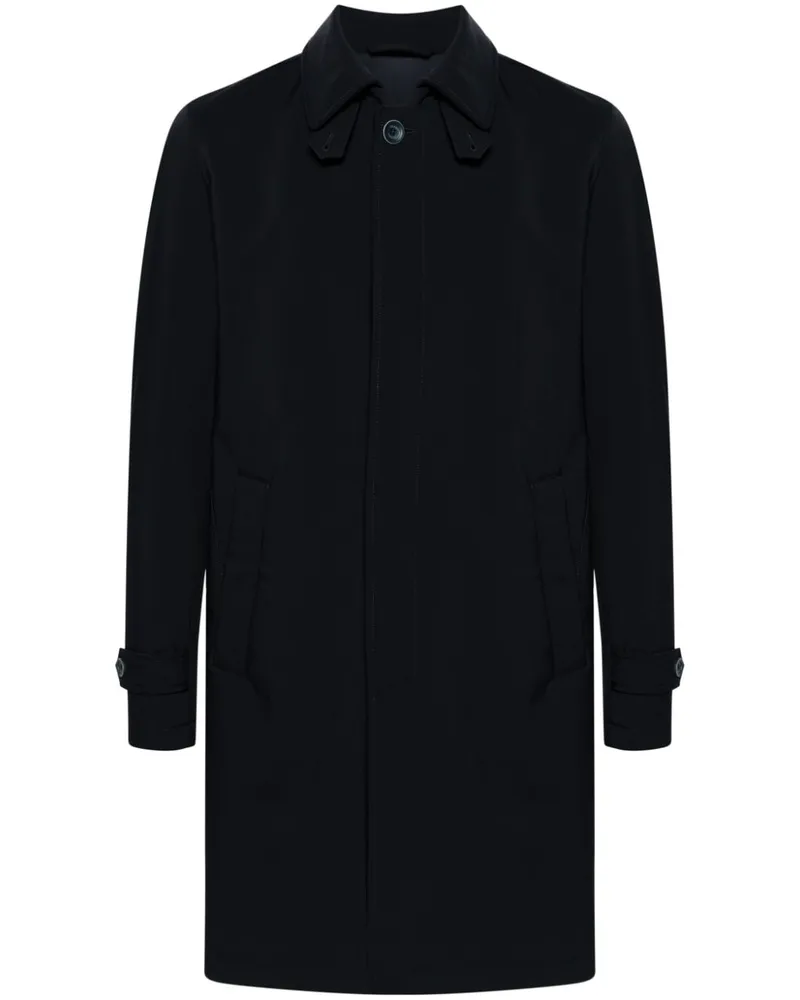 Herno Mantel mit Logo-Schild - Blau Blau