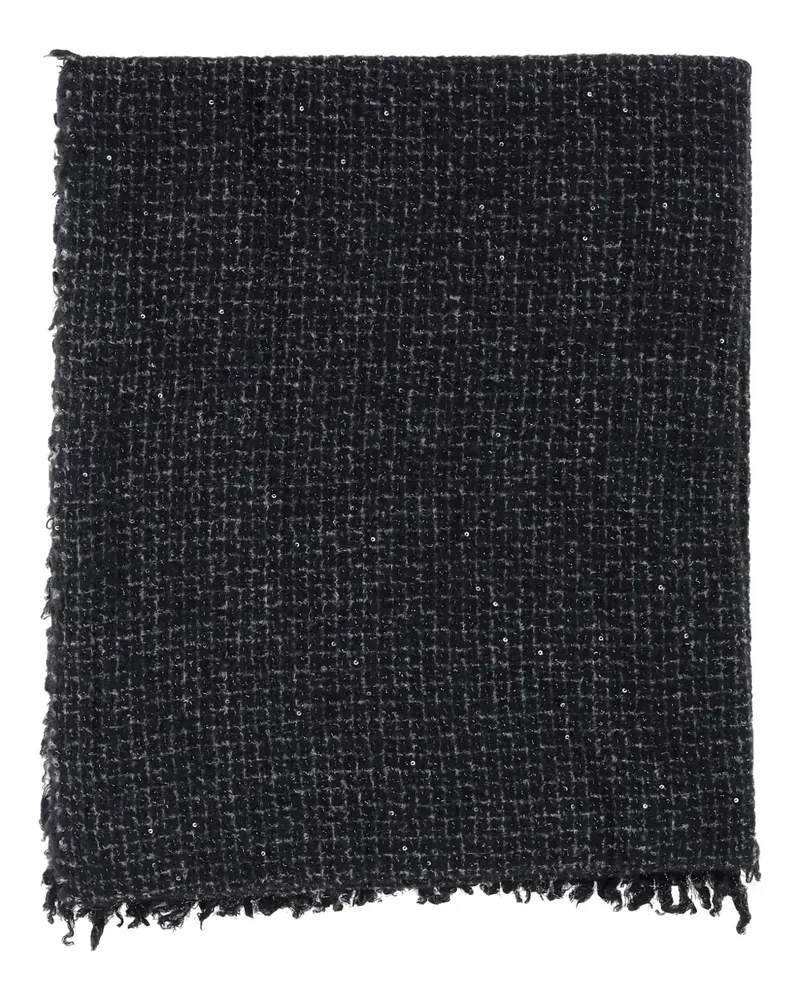 Faliero Sarti Schal mit Pailletten - Schwarz Schwarz