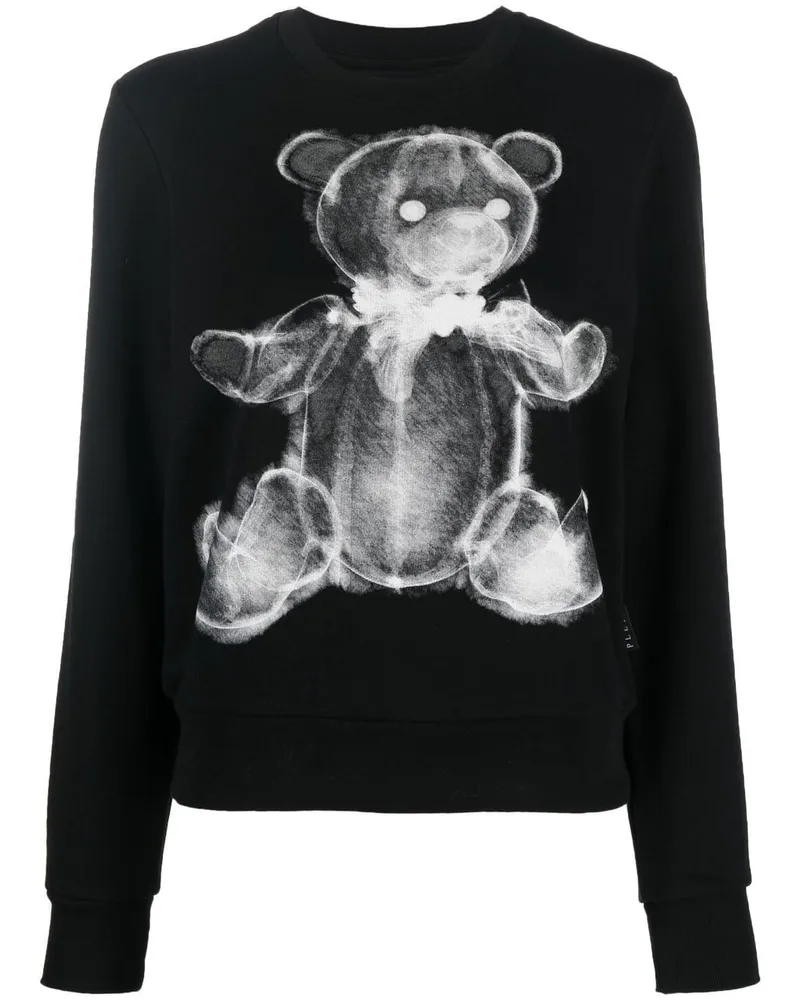 Philipp Plein T-Shirt mit Teddy-Print - Schwarz Schwarz