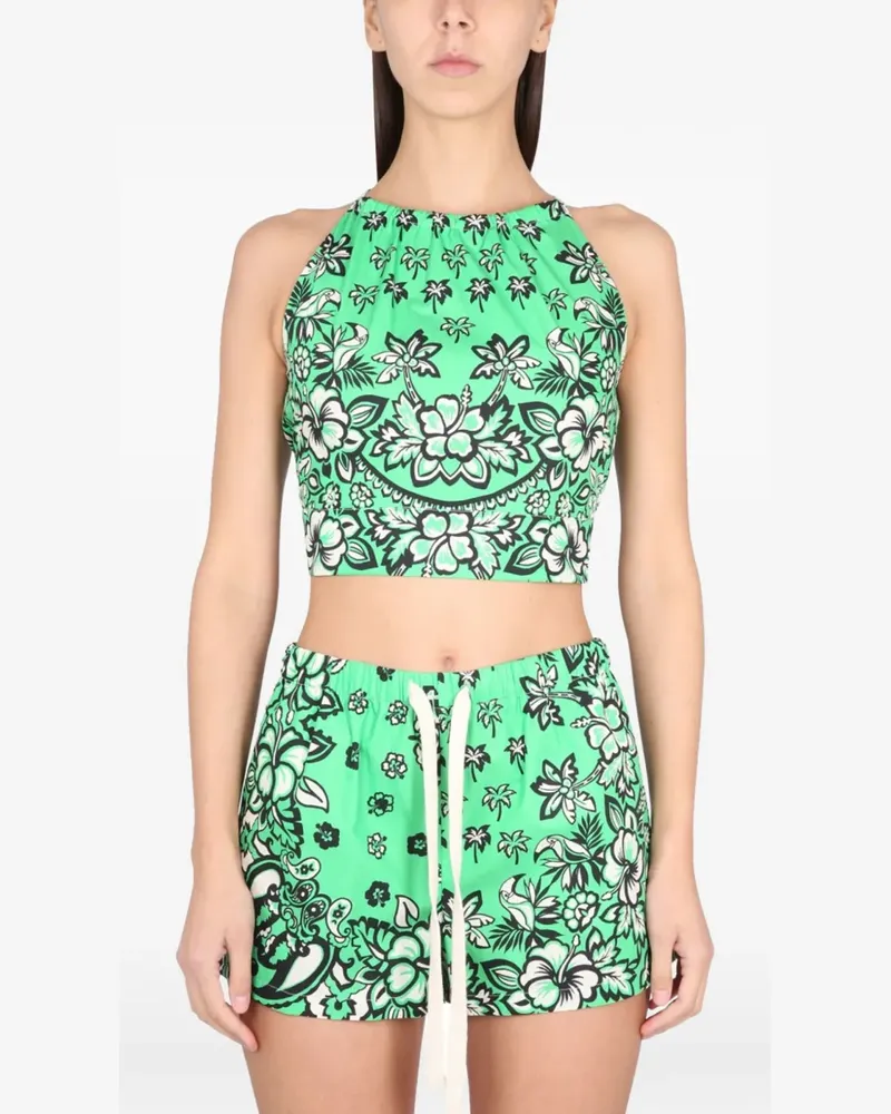 Valentino Garavani Carre Oberteil mit Bandana-Print - Grün Grün