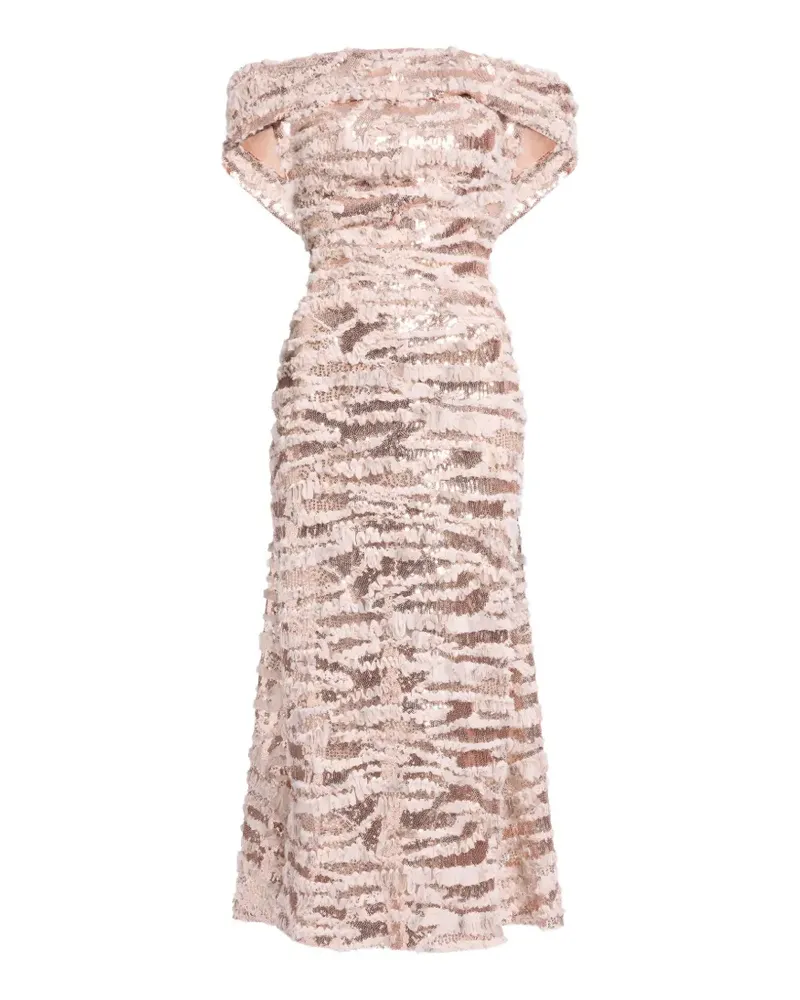 Elie Saab Gerüschtes Kleid mit Pailletten - Nude Nude