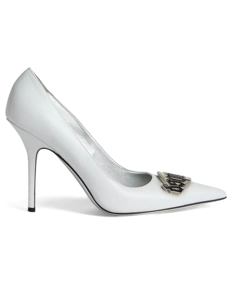Dsquared2 Pumps mit Logo-Schild 100mm - Weiß Weiß
