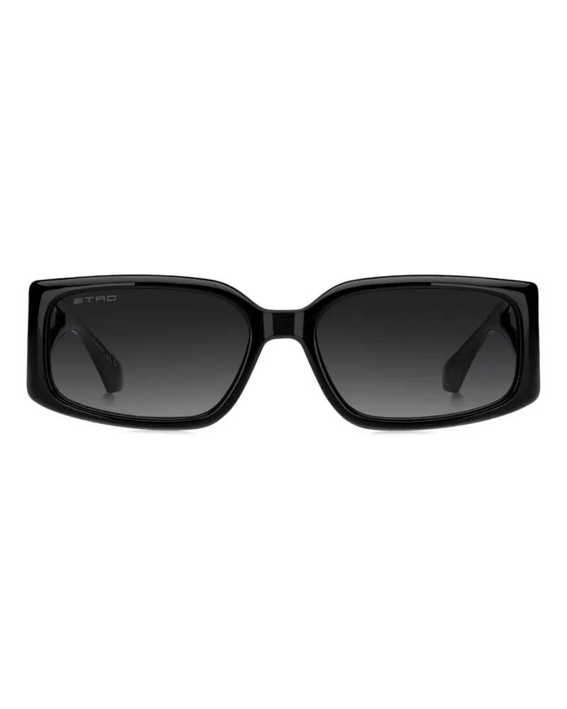 Etro logo rectangle sunglasses - Schwarz Schwarz