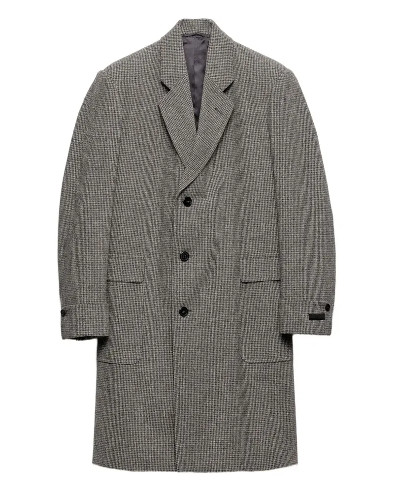 Prada Mantel mit Hahnentrittmuster - Grau Grau