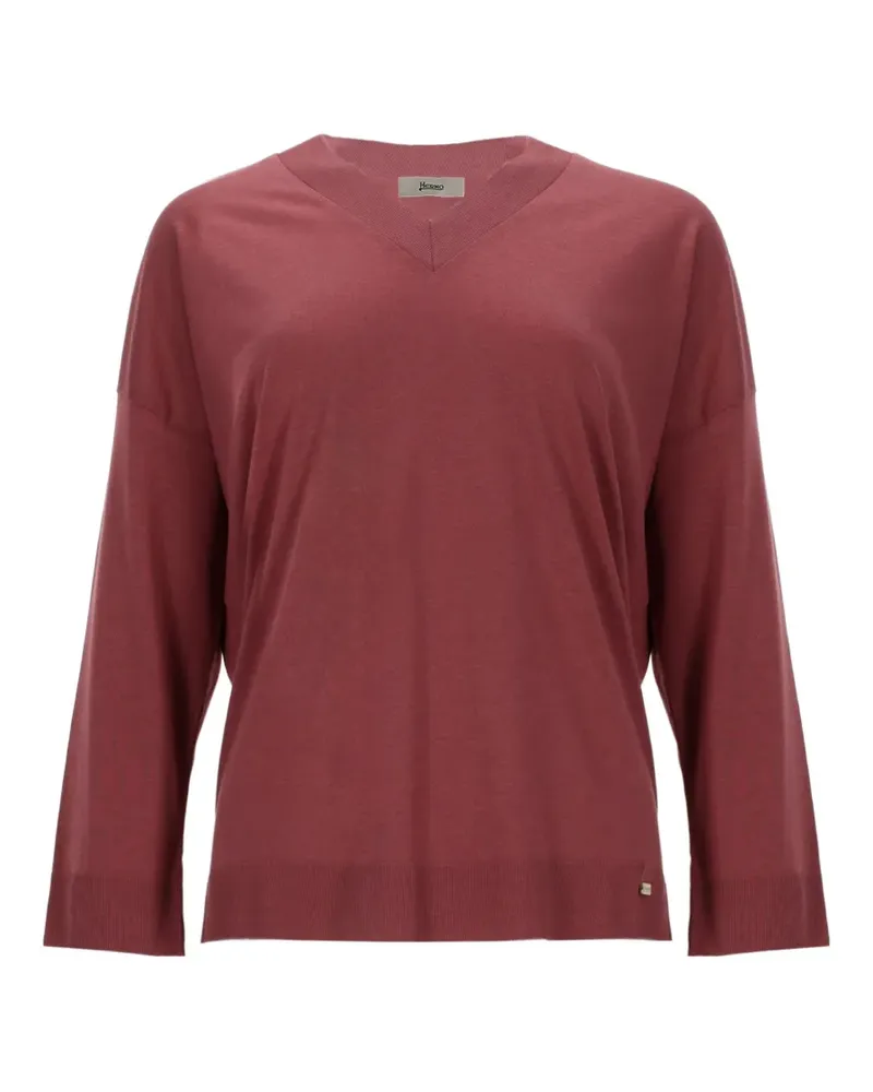 Herno T-Shirt mit V-Ausschnitt - Rot Rot