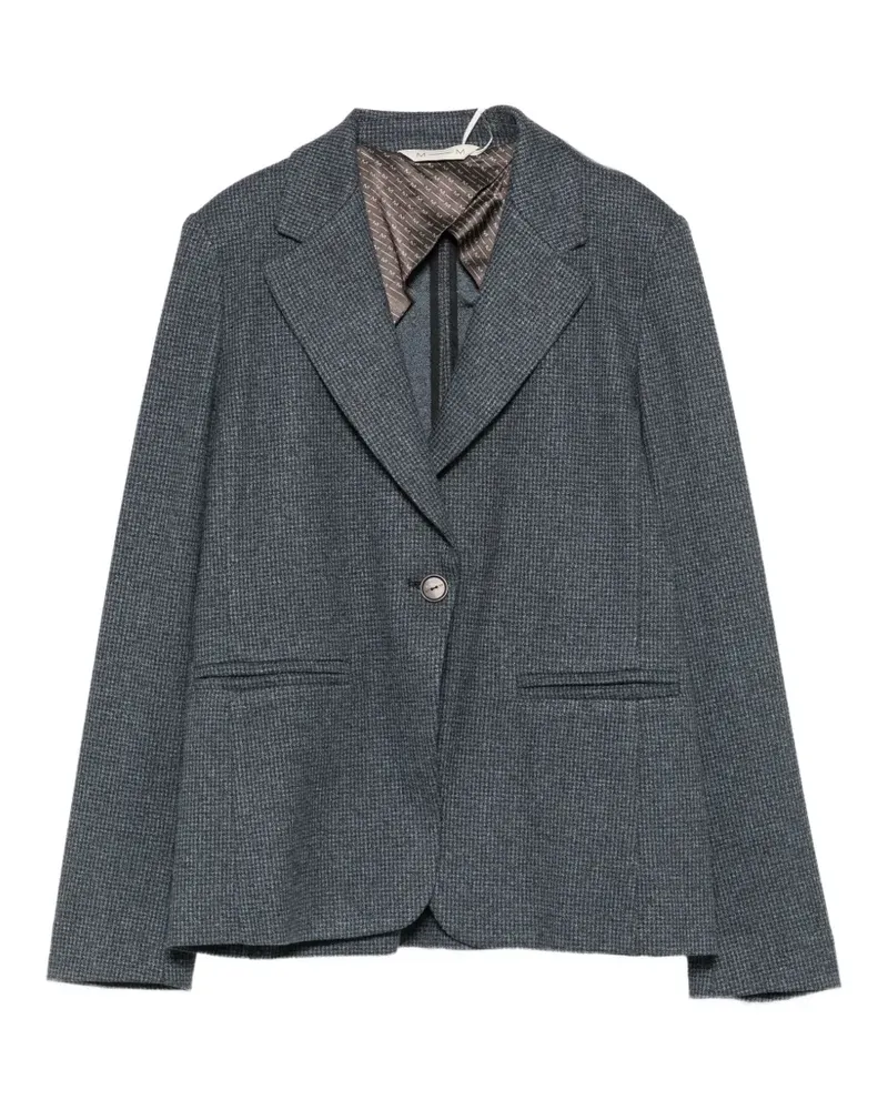 Max Mara houndstooth-pattern single-breasted blazer - Blau Blau