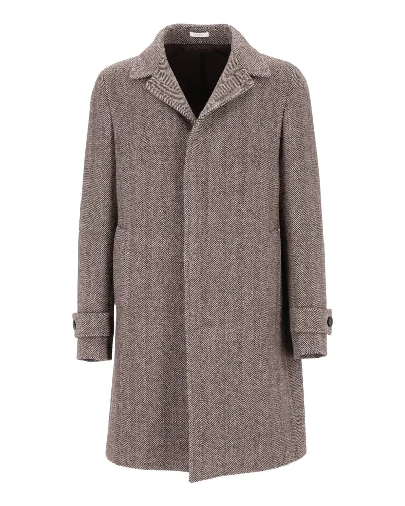 Al Duca D’Aosta 1902 herringbone single-breasted coat - Braun Braun