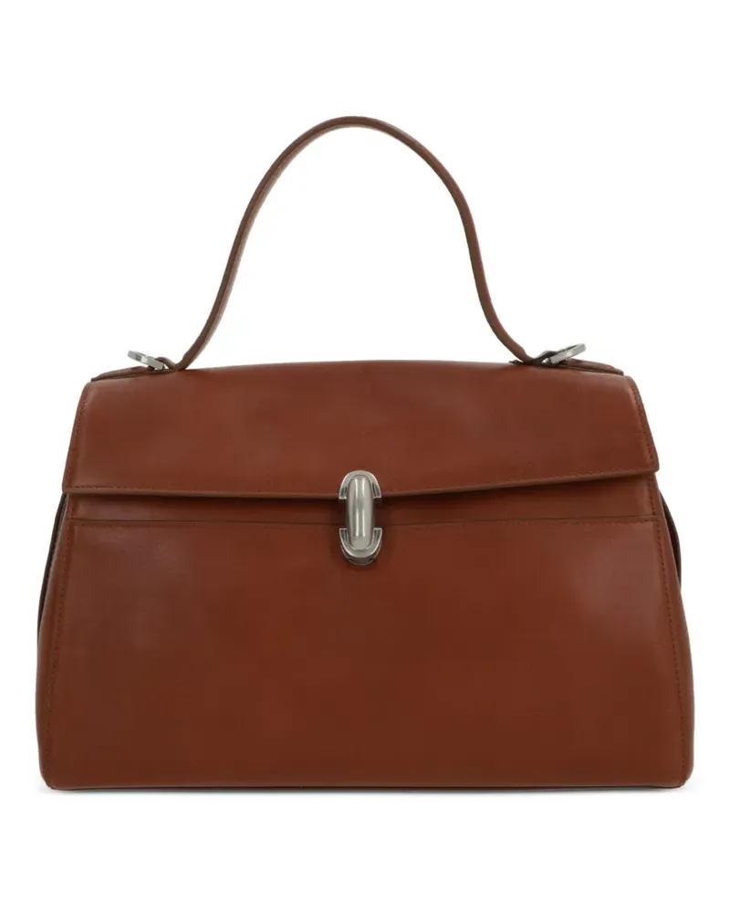 SAVETTE Soft Symmetry Tote Bag aus Leder - Braun Braun