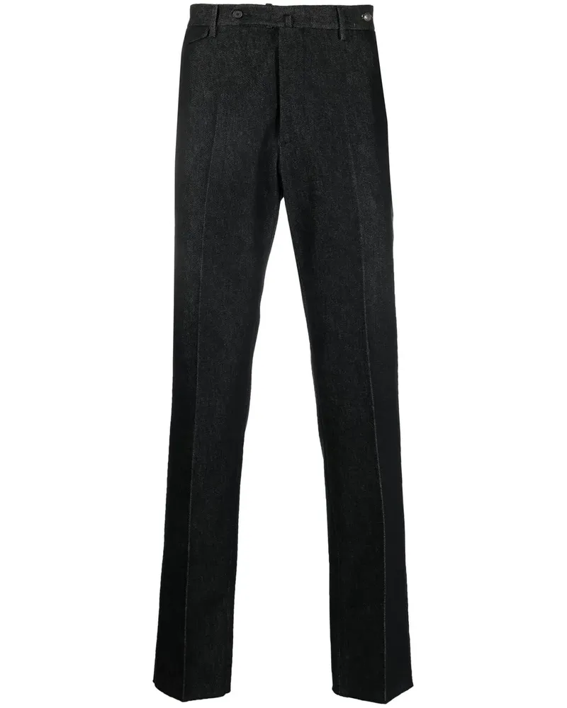 Tagliatore Klassische Flanellhose - Schwarz Schwarz