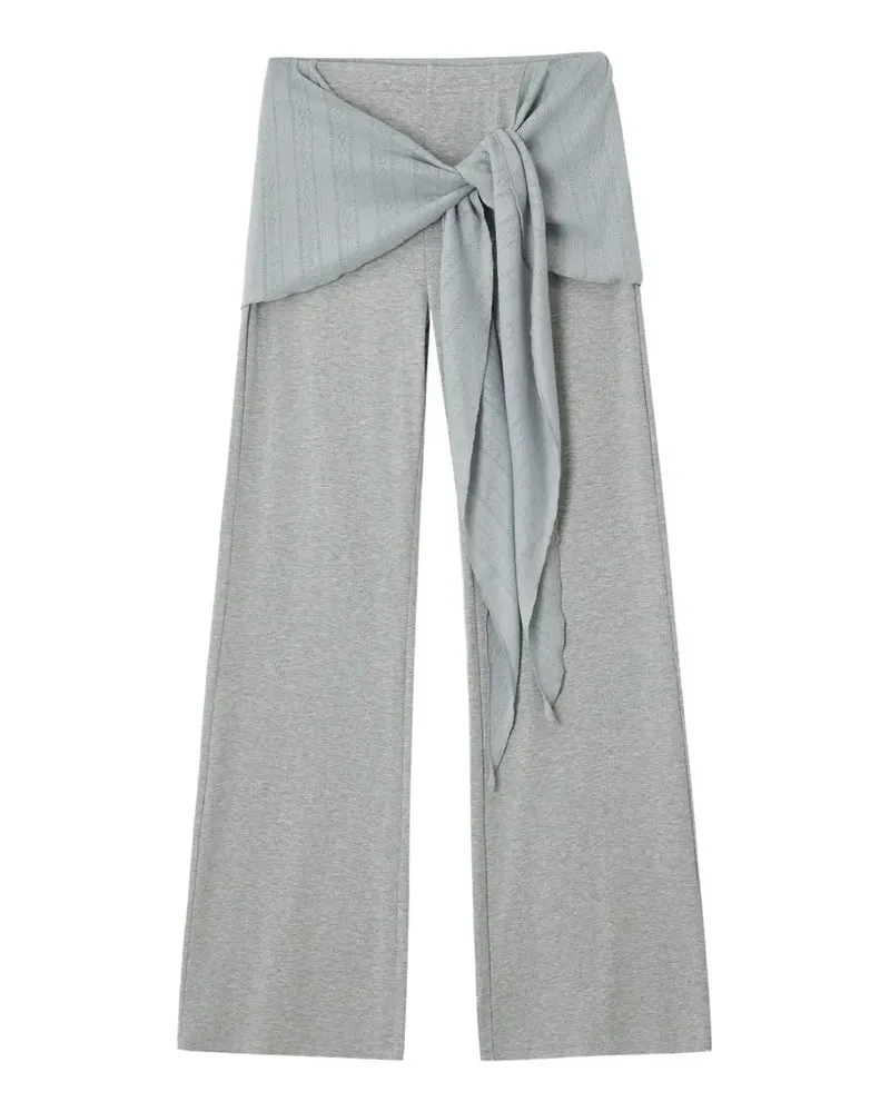 b+ab scarf-detail track pants - Grau Grau