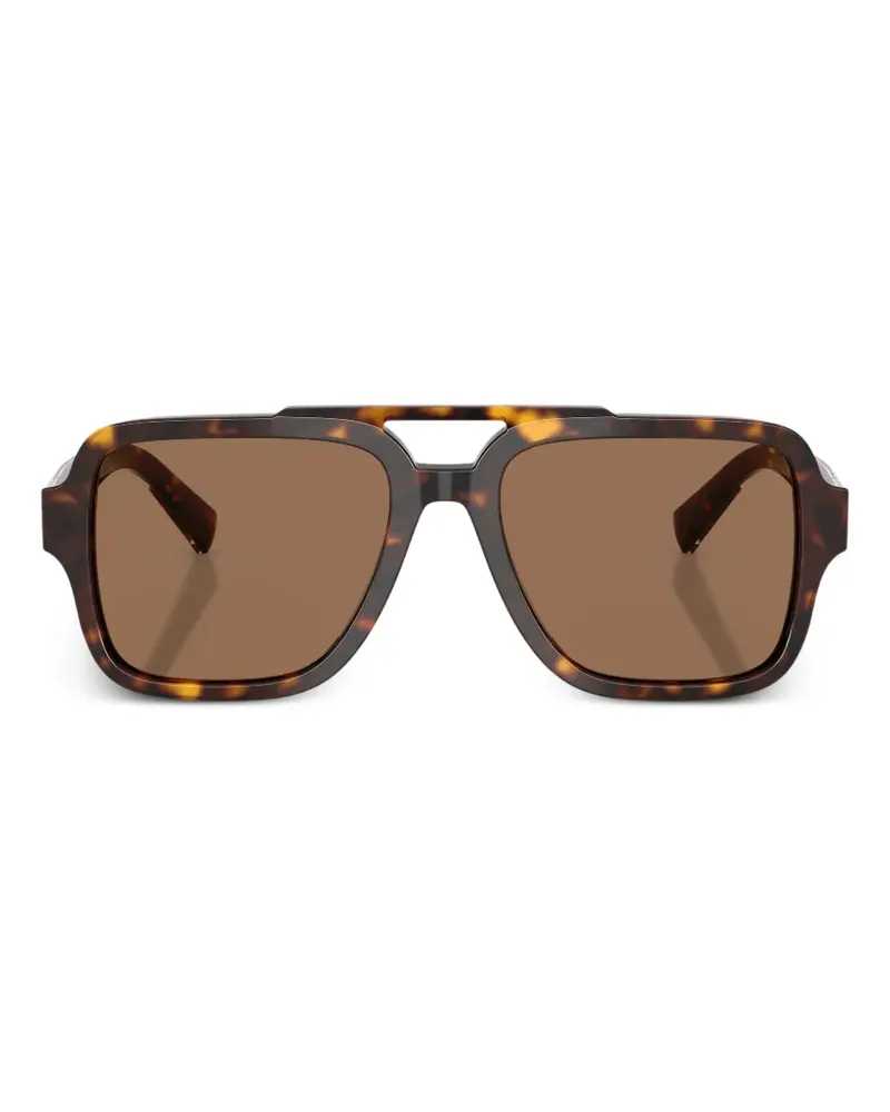 Dolce & Gabbana Sonnenbrille mit eckigem Gestell - Braun Braun
