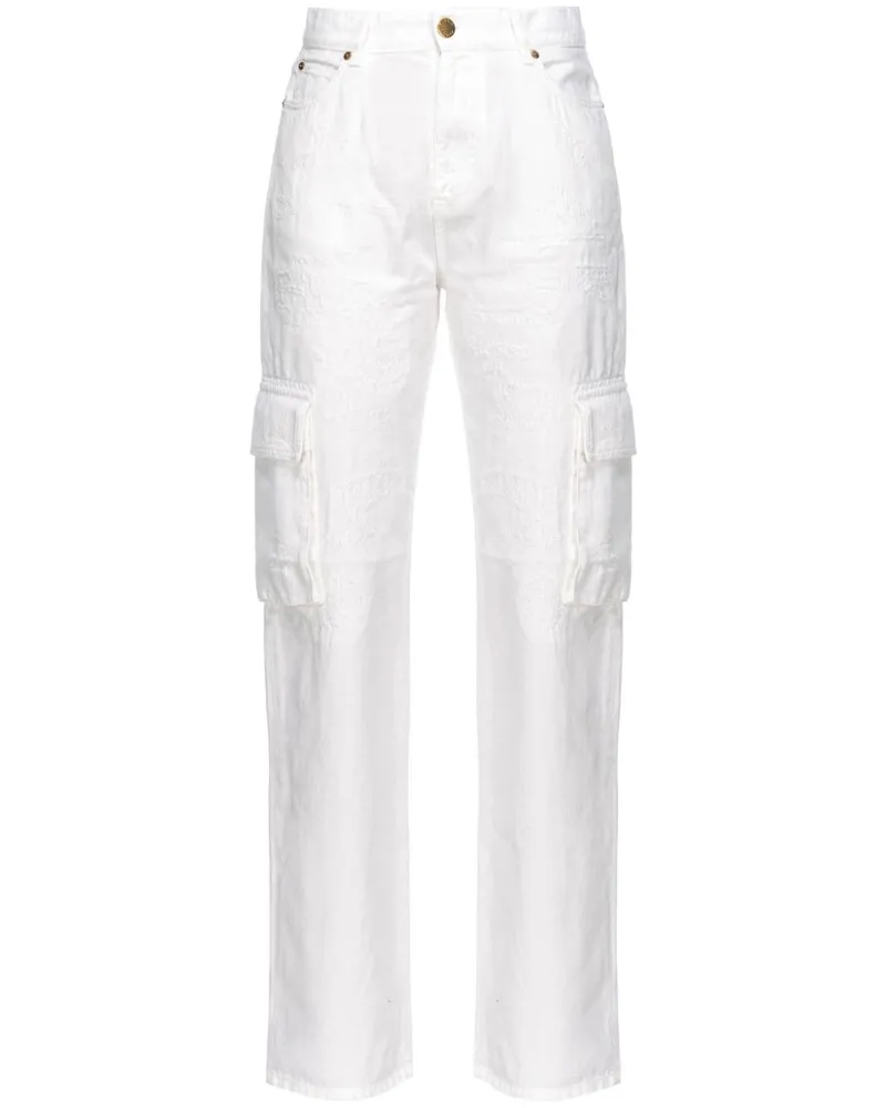 Pinko Gerade High-Rise-Jeans - Weiß Weiß
