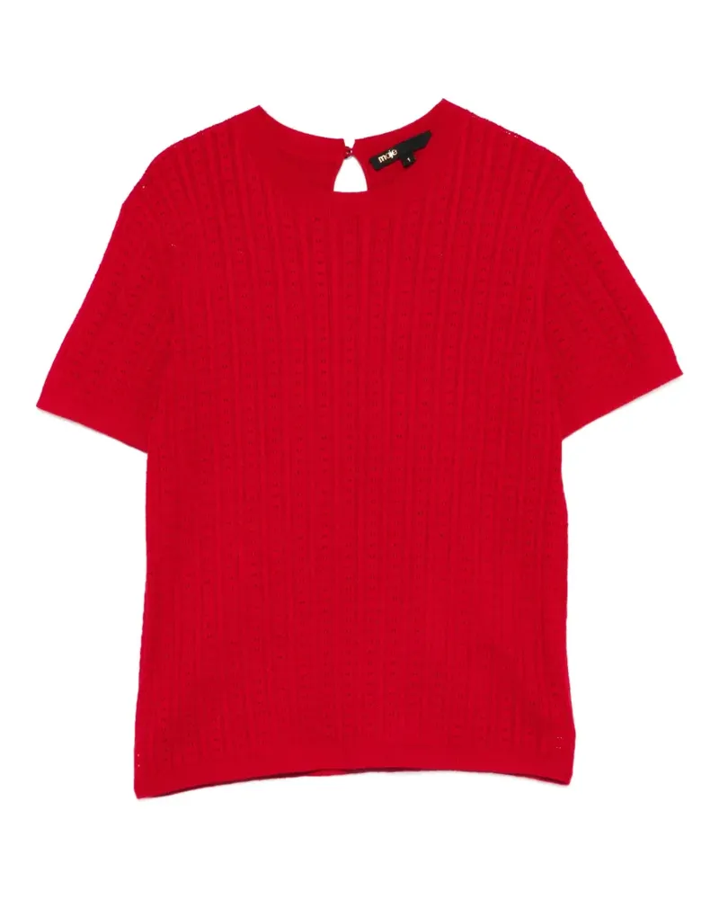 Maje Oberteil mit Zopfmuster - Rot Rot