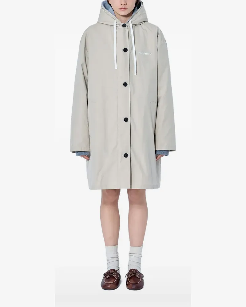 Miu Miu Einreihige Panama Cabanjacke aus Baumwolle und Fleece - Nude Nude