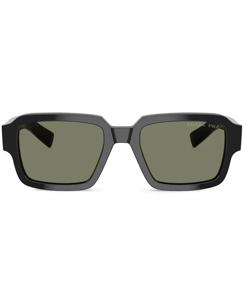 Prada Sonnenbrille mit eckigem Gestell - Schwarz Schwarz