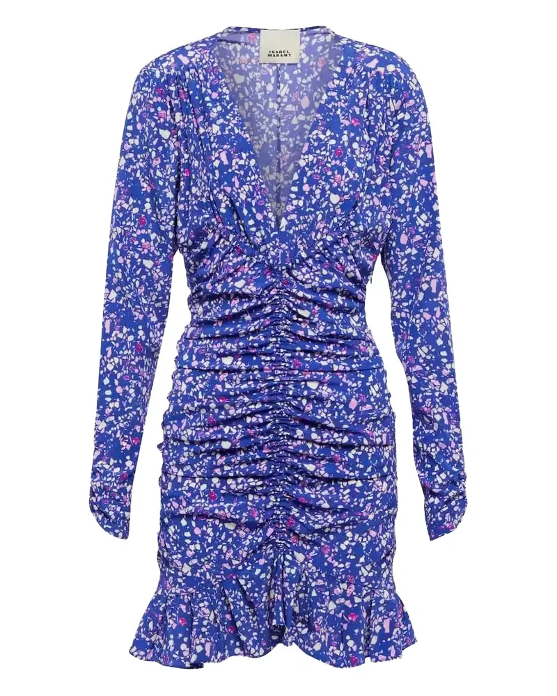 Isabel Marant Lara geometric ruffled mini day dress - Blau Blau