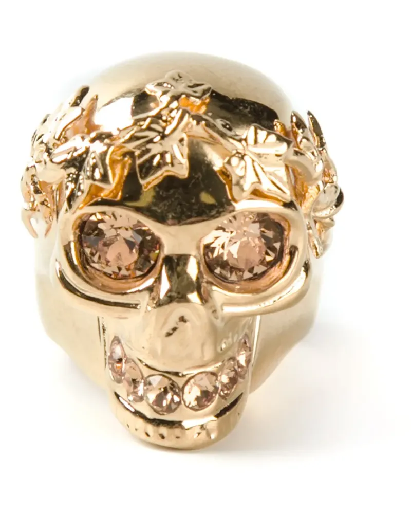 Alexander McQueen ivy skull cocktail ring - Metallic Metallic