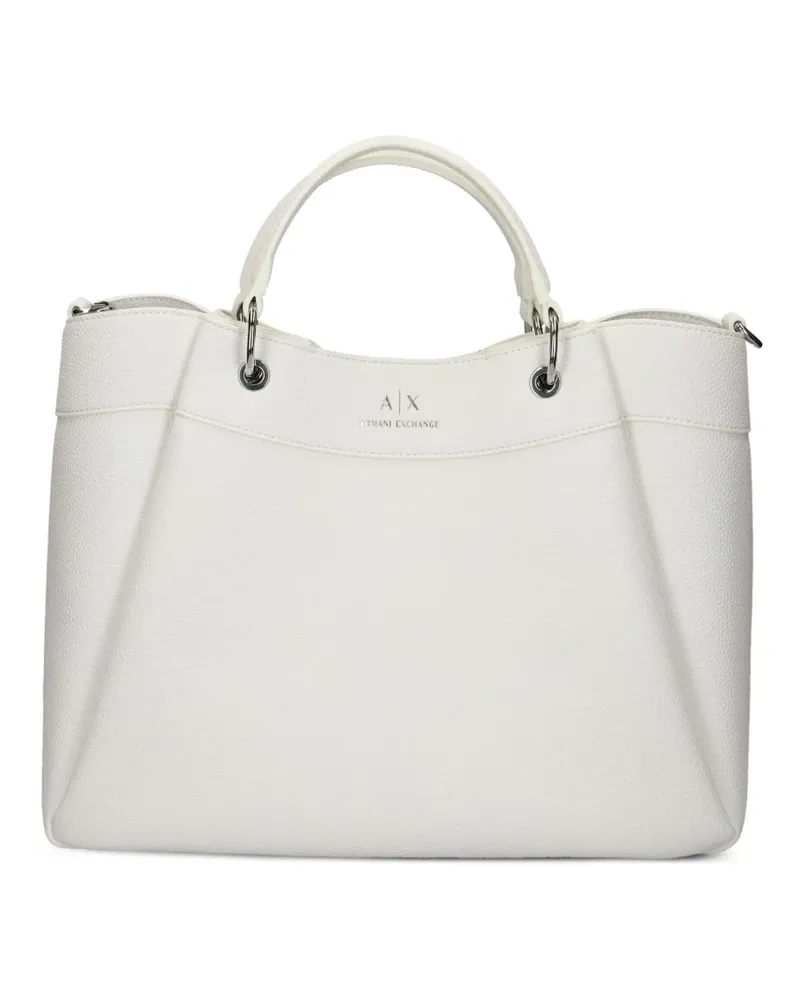 Armani Exchange Handtasche mit Logo-Print - Weiß Weiß
