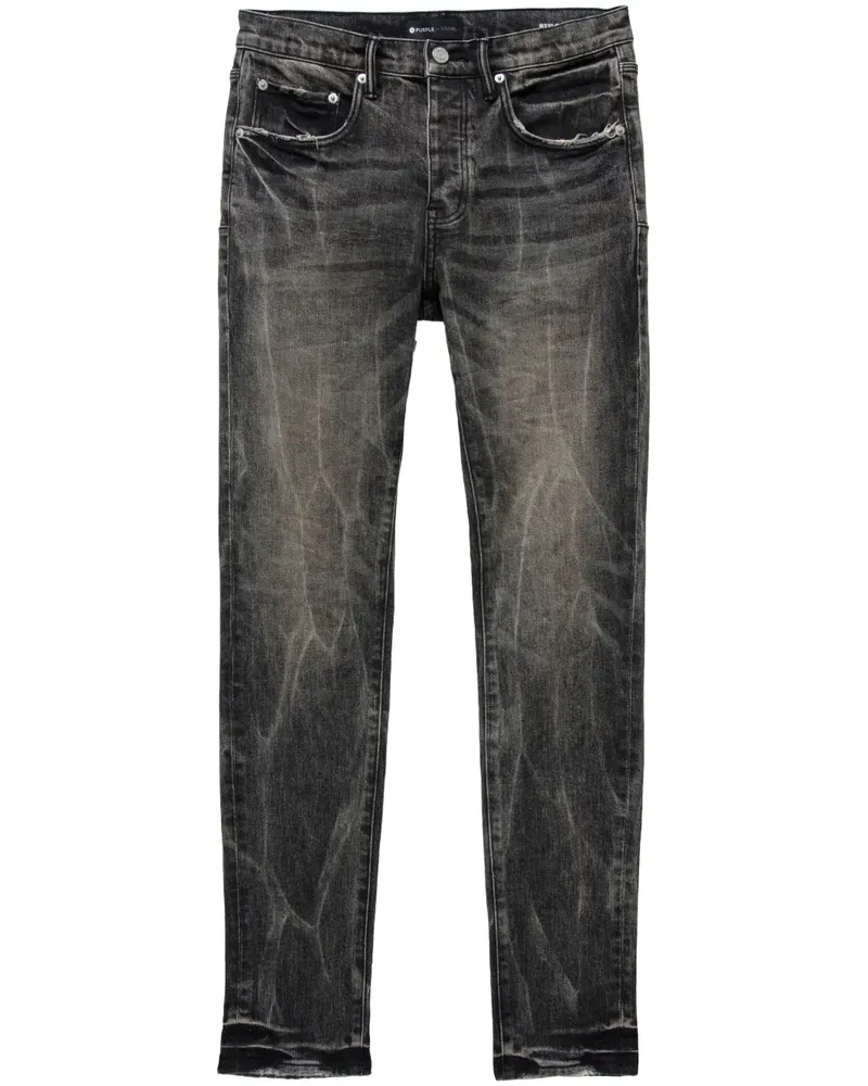 PURPLE BRAND Skinny-Jeans mit Acid-Wash-Effekt - Schwarz Schwarz