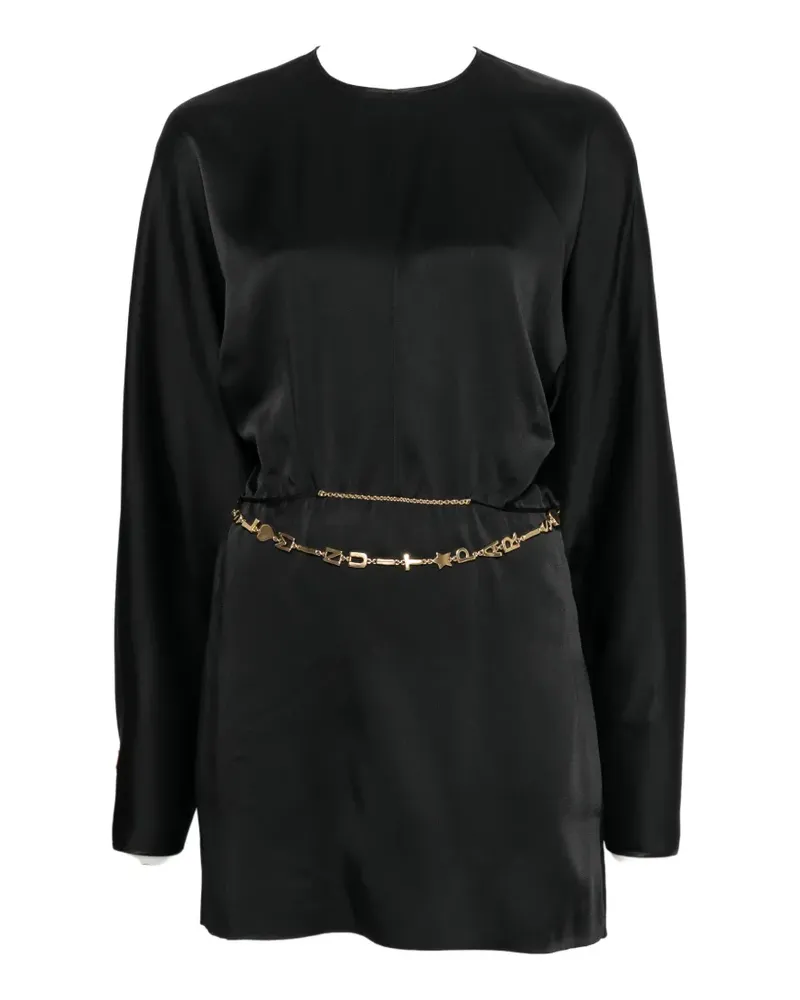 Saint Laurent chain-link open-back mini dress - Schwarz Schwarz