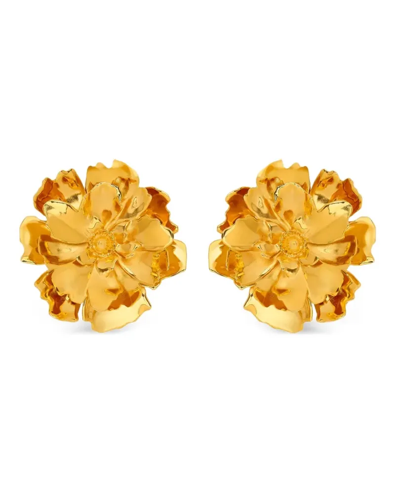 Oscar de la Renta Kleine Peony Ohrclips - Gold Gold