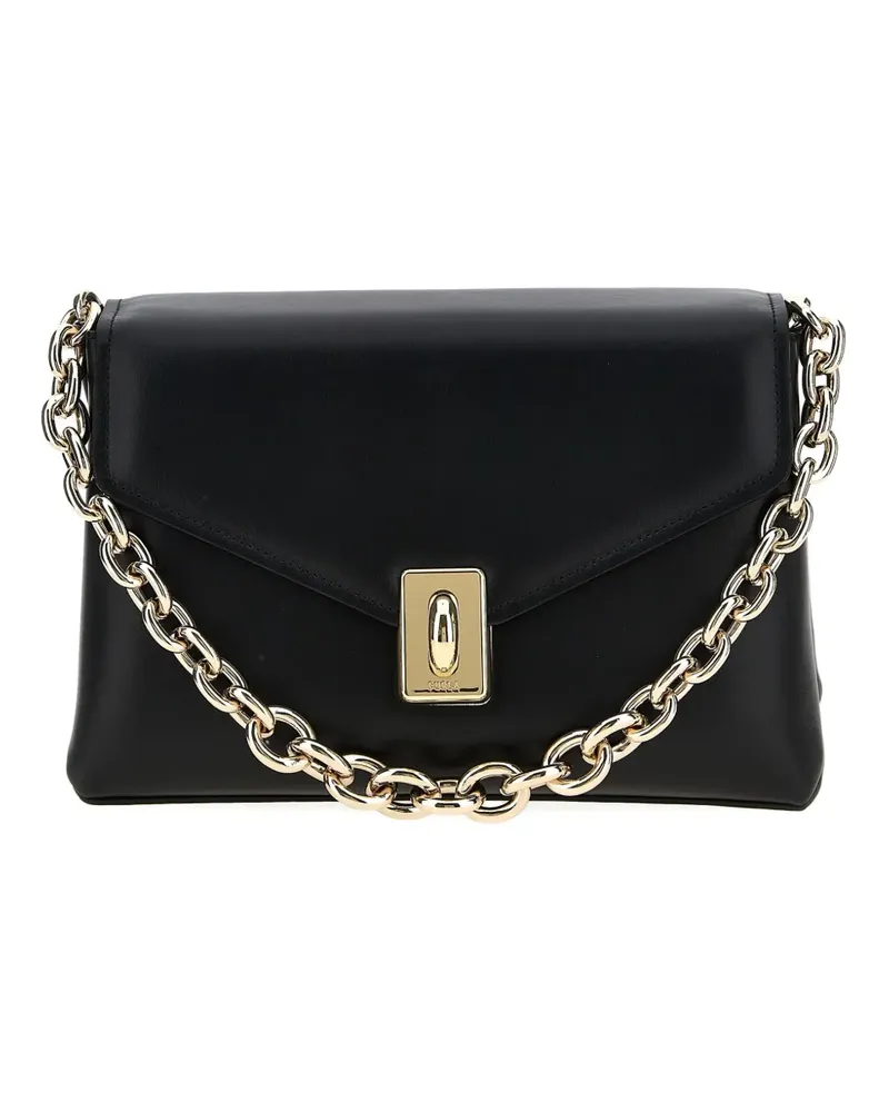 Furla Mittelgroße Meridiana Schultertasche - Schwarz Schwarz