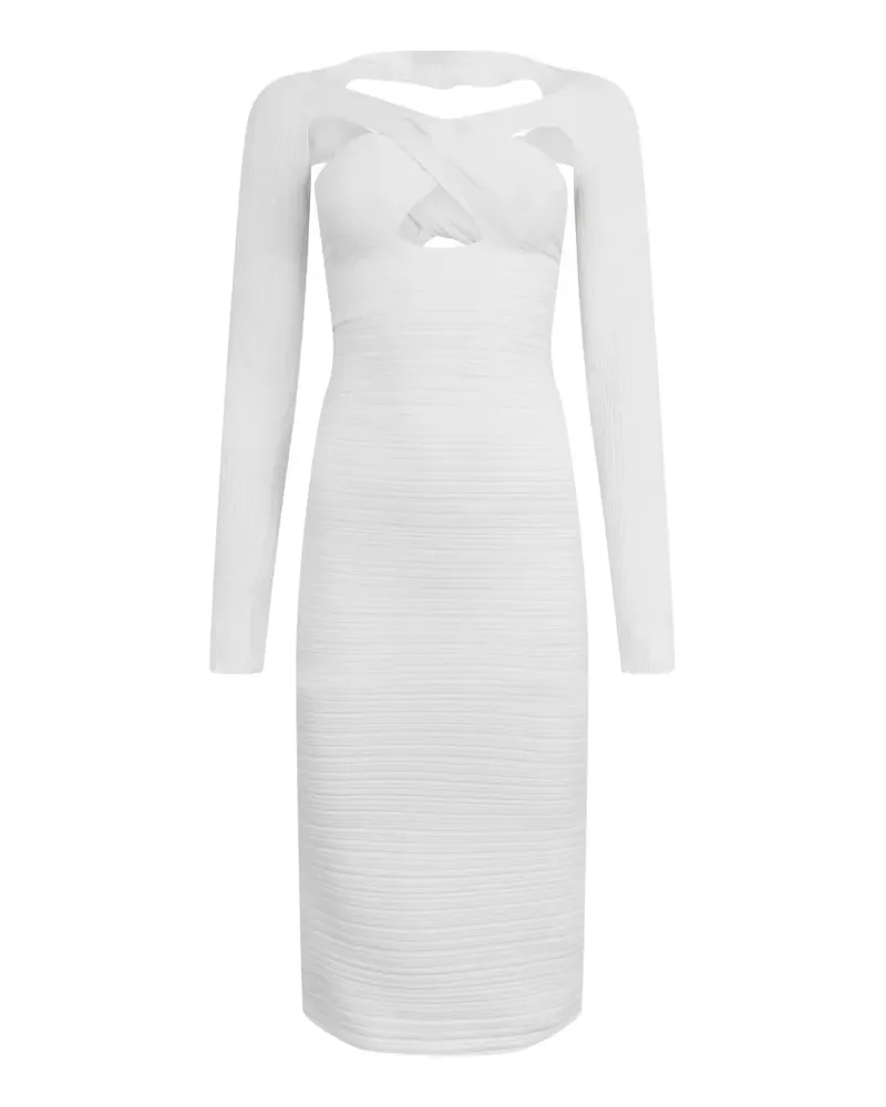Philosophy Di Lorenzo Serafini Midikleid aus geripptem Strick - Weiß Weiß