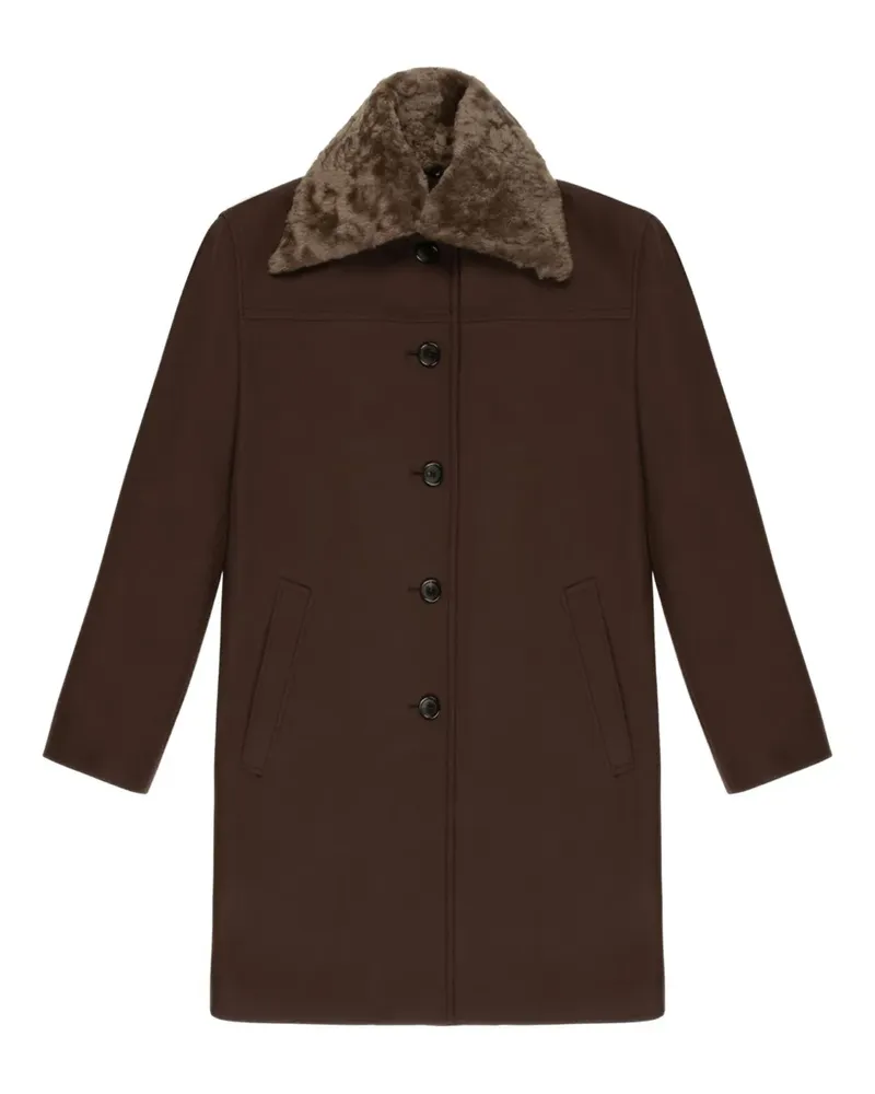 Bally Mantel mit Shearling-Kragen - Braun Braun