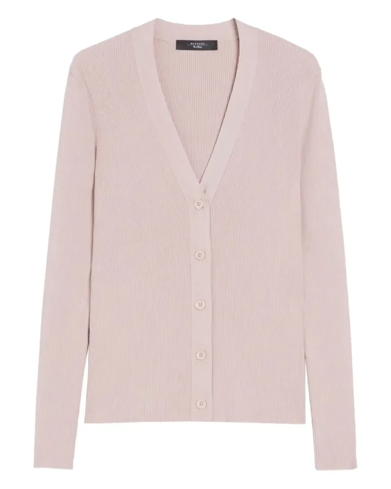 Max Mara Gerippter Gabriel Cardigan mit V-Ausschnitt - Rosa Rosa