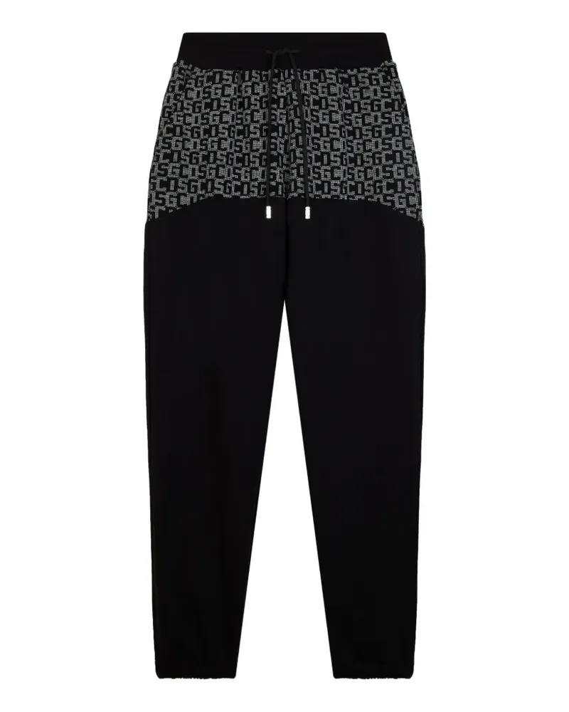 GCDS Jogginghose mit Monogramm-Print - Schwarz Schwarz