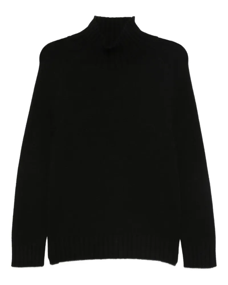 Purotatto high-neck ribbed sweater - Schwarz Schwarz
